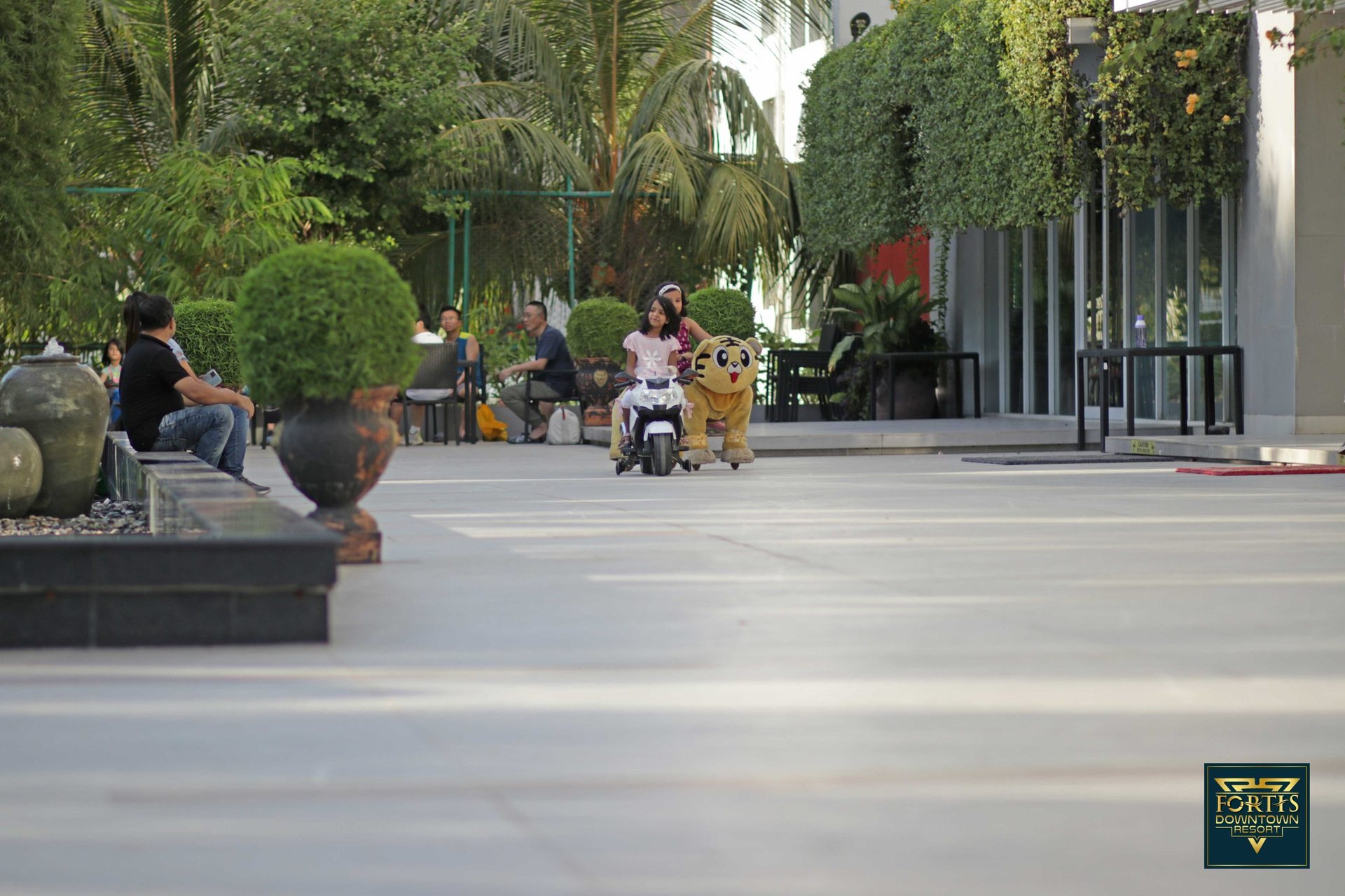 Walking path through the resort